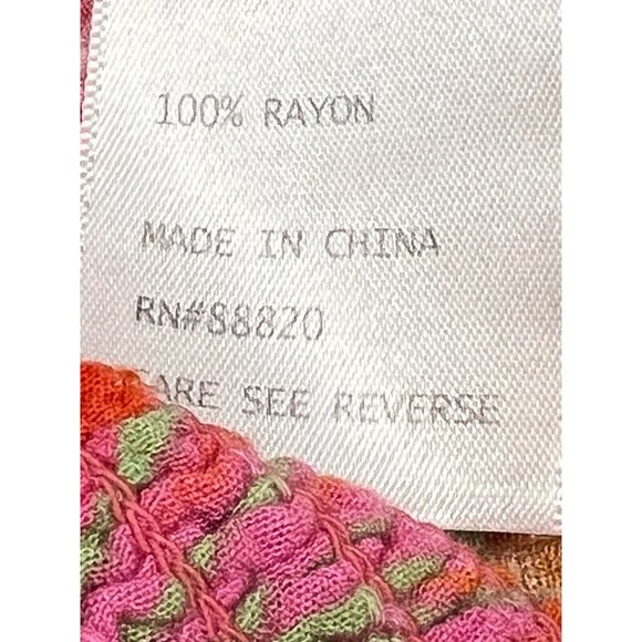 Cynthia Rowley Bright Tropical Top Off Shoulder Smocked Waist Short Sleeve SZ S - Picture 9 of 12